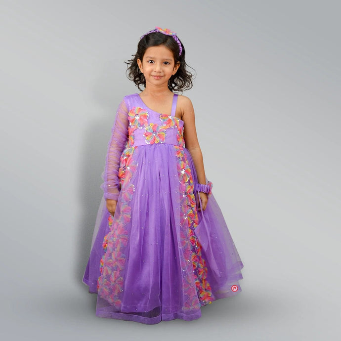Lilac Net Party Dress - Picco Ricco 