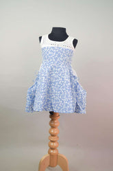 White And Sky Blue Frock