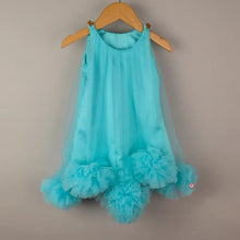 Load image into Gallery viewer, Aqua Blue Pompom Dress
