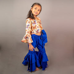 Elephant Printed Crop Top And Sharara