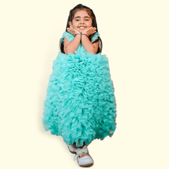 Green Ruffled Dress - Picco Ricco