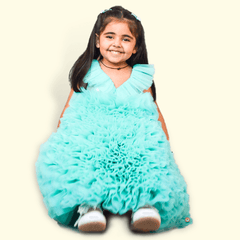 Green Ruffled Dress - Picco Ricco