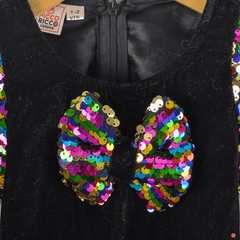 Black Velvet Reversable Sequence Dress