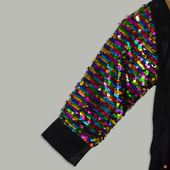 Black Velvet Reversable Sequence Dress