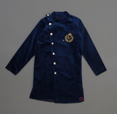 Blue Velvet Angrakha Sherwani with Dhoti