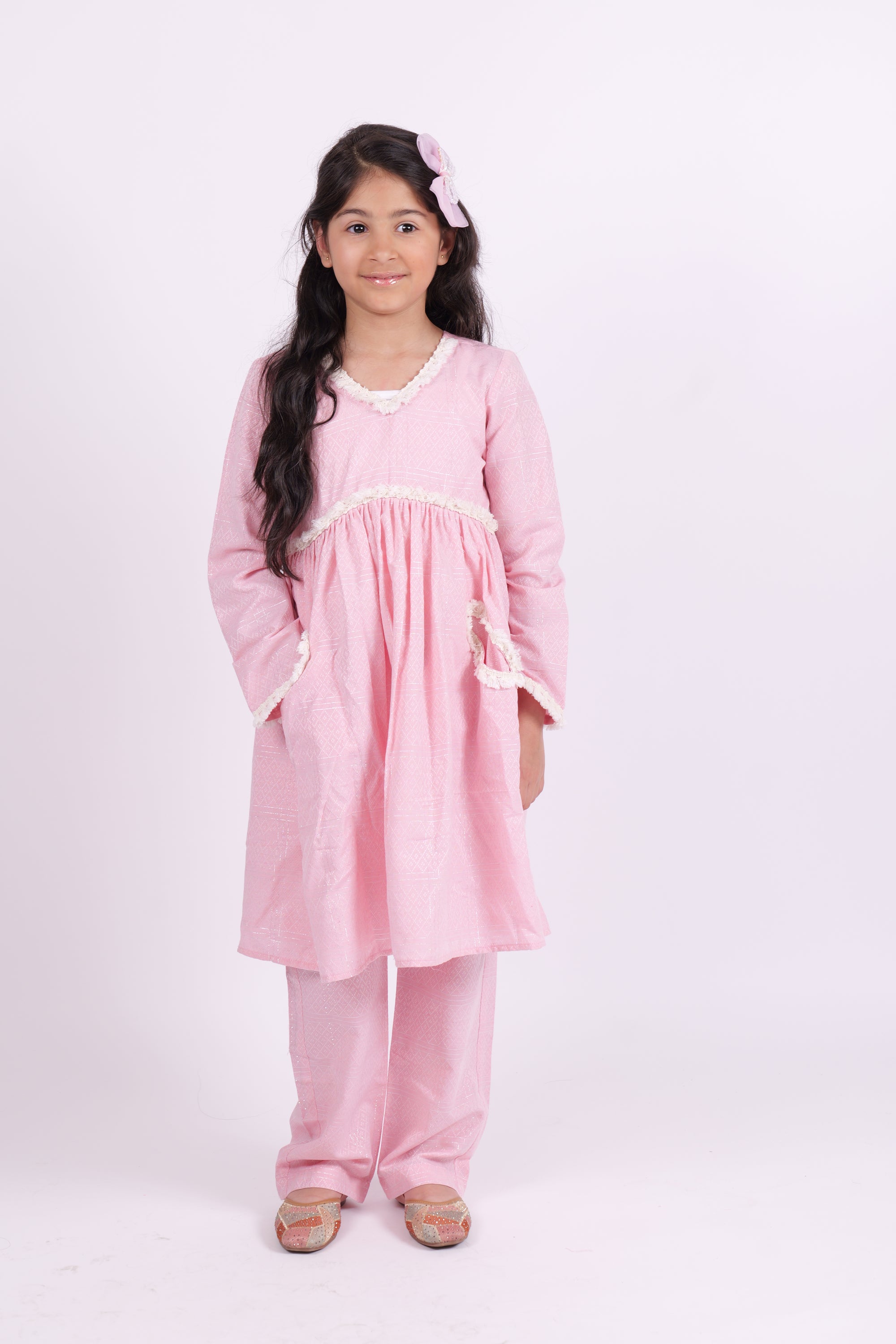 Pink Cotton Pocket Suit