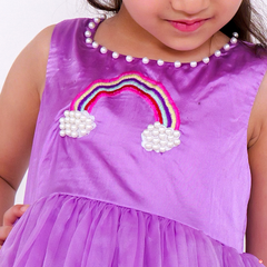 Lilac Rainbow Heart With Pearls