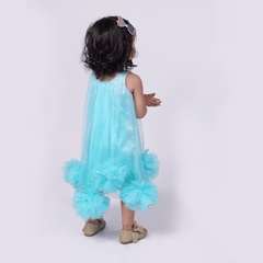 Aqua Blue Pompom Dress