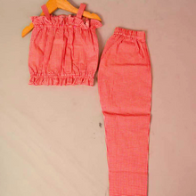 Load image into Gallery viewer, Red &amp; White check  Top And Pant Set
