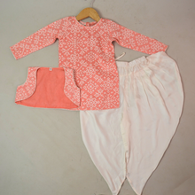 Load image into Gallery viewer, Pink Suit With PinkNet Jacket And White Dhoti
