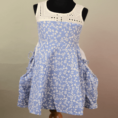 White And Sky Blue Frock