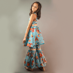 Floral silk Suit with jacket