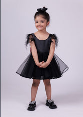 Black Dress with Customized Name Back Bow Tie