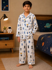 organic cotton space print night suit