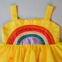 Princess Yellow Frock with Rainbow