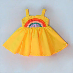 Princess Yellow Frock with Rainbow