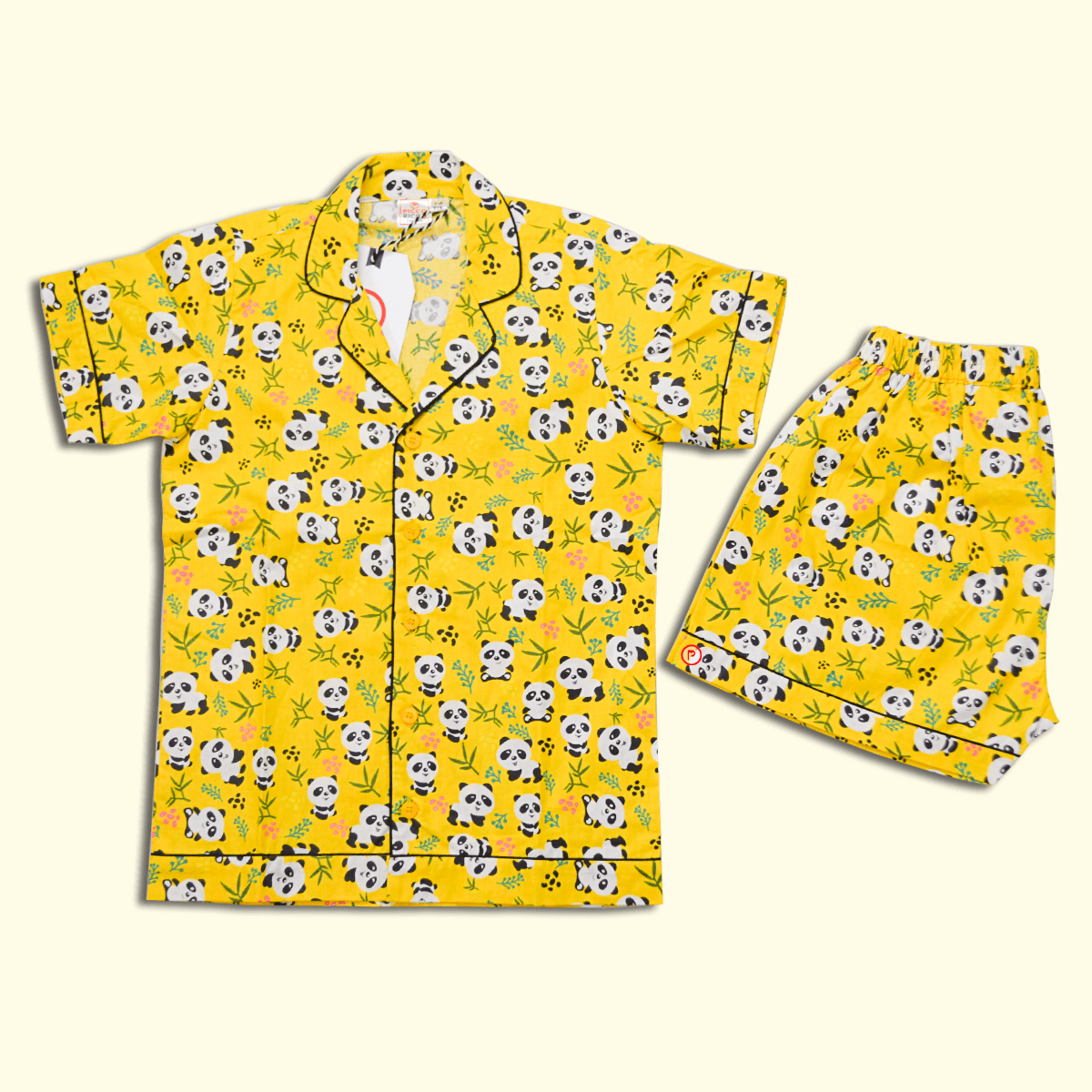 Poo Bear Print Nightsuit (Yellow) - Picco Ricco