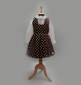 Girls Maroon Embellished Velvet Christmas Frock