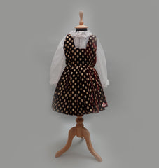 Girls Maroon Embellished Velvet Christmas Frock