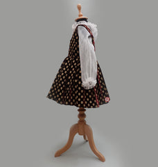 Maroon Velvet Dress with Organza blouse - Picco Ricco