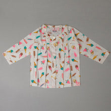 Load image into Gallery viewer, Ice-Cream Printed Nightsuit (White) Girls

