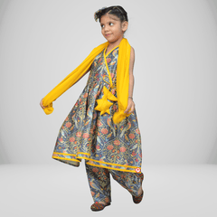 Multicolour Stylish Suit with Dupatta I Typography Pattern I Salwar Kurta