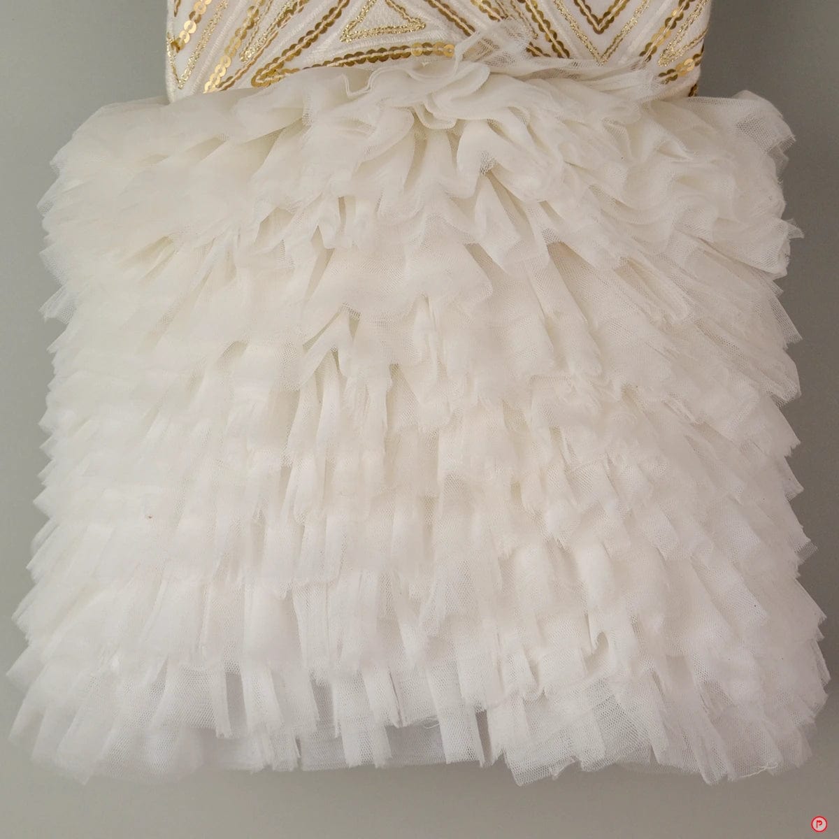 White Embroided Ruffled Dress - Picco Ricco 