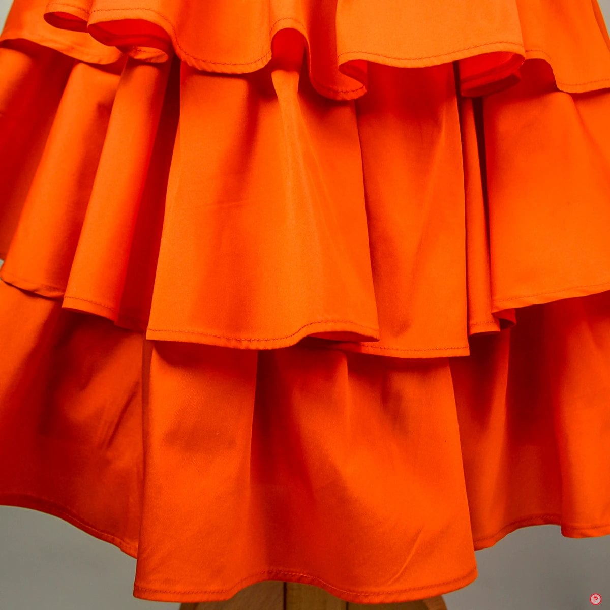 SABO SKIRT Dress Size XS Orange Gabrielle Ditzy Floral Short Ruffles Lace  Trim  Full On Cinema