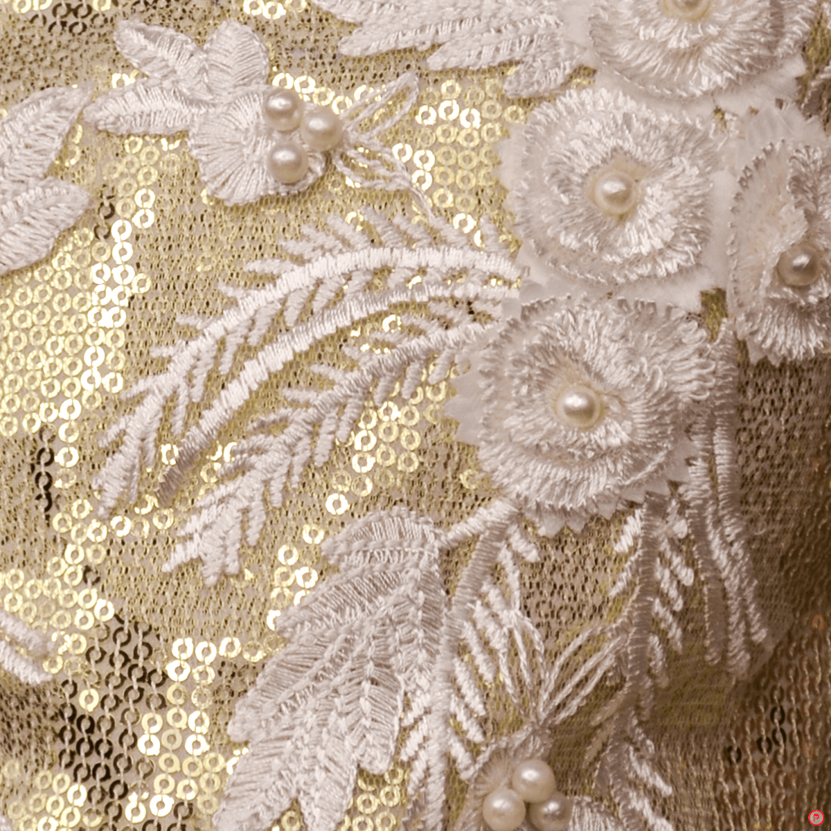 Golden & white Flared Dress - Picco Ricco 