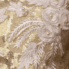 Golden & white Flared Dress - Picco Ricco 