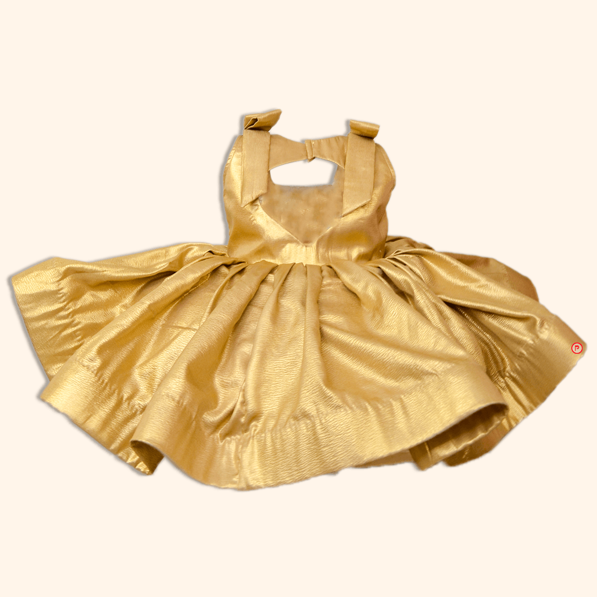 Golden Silk Crepe Frock - Picco Ricco 