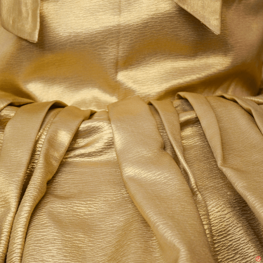 Golden Silk Crepe Frock - Picco Ricco 