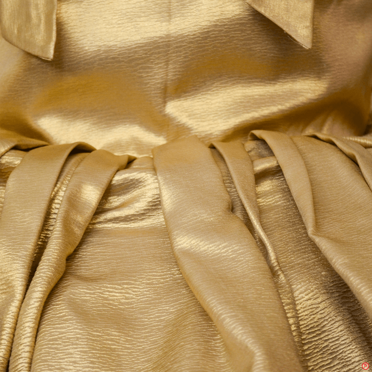 Golden Silk Crepe Frock - Picco Ricco 