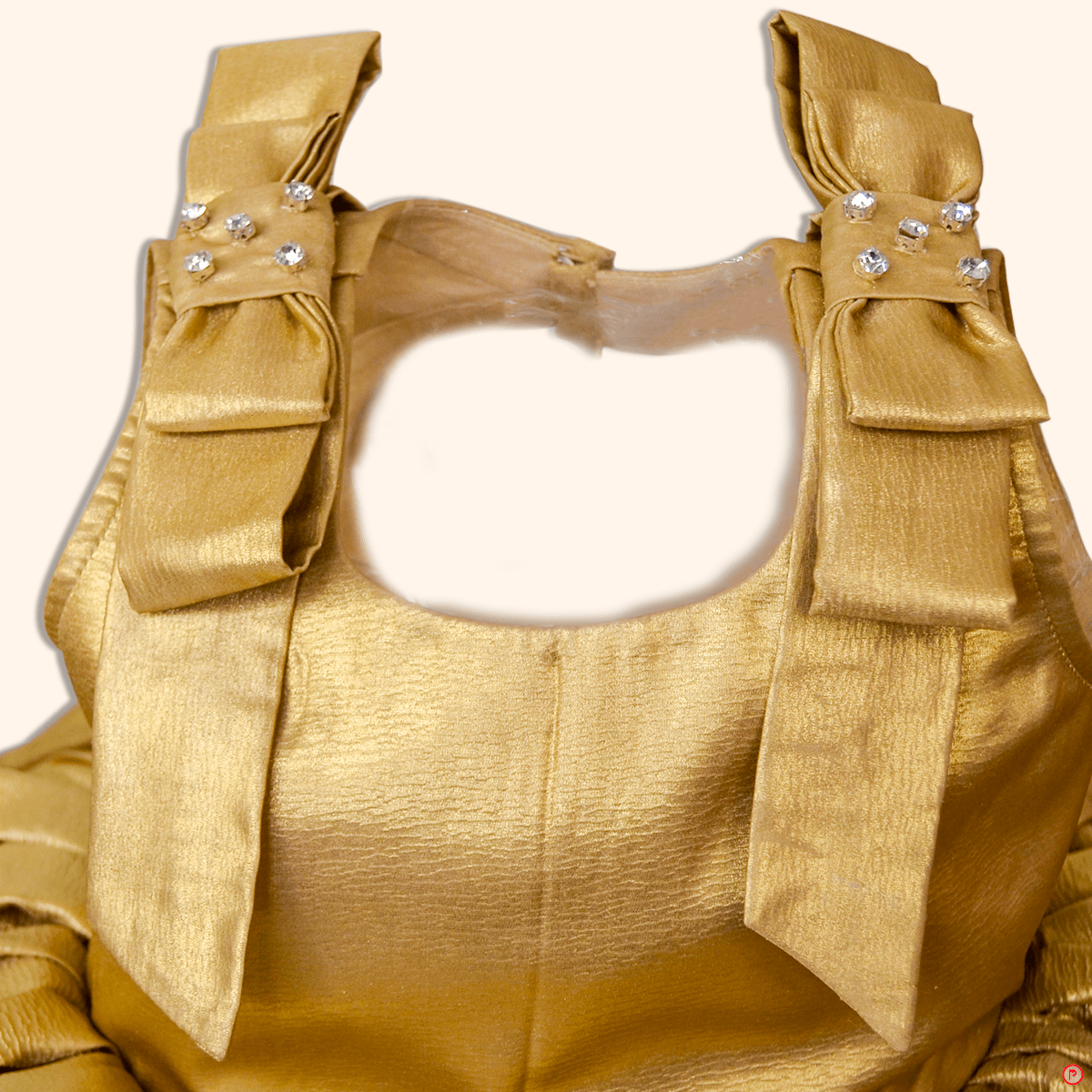 Golden Silk Crepe Frock - Picco Ricco 