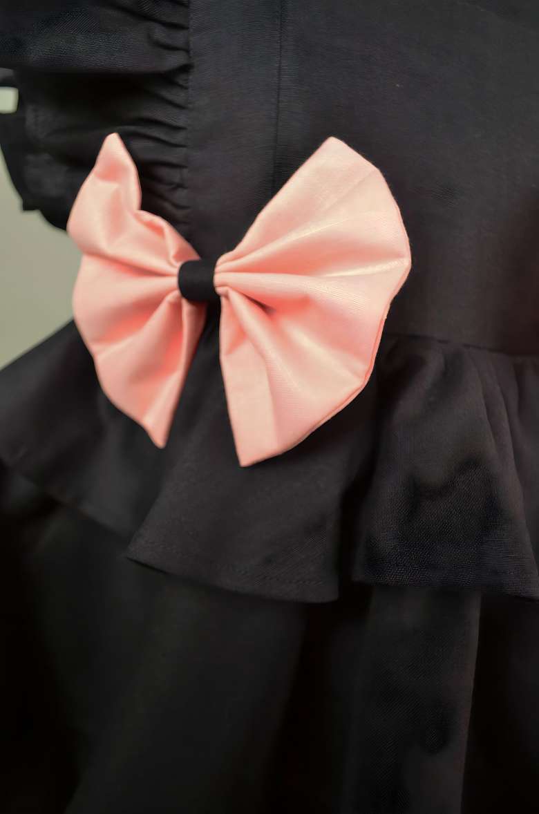 Black Frock With Pink Bow