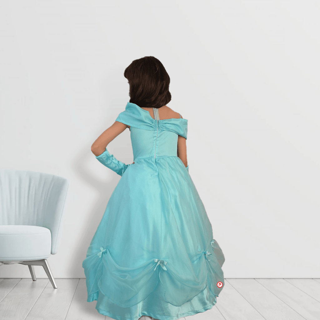 Party wear gown in blue colour