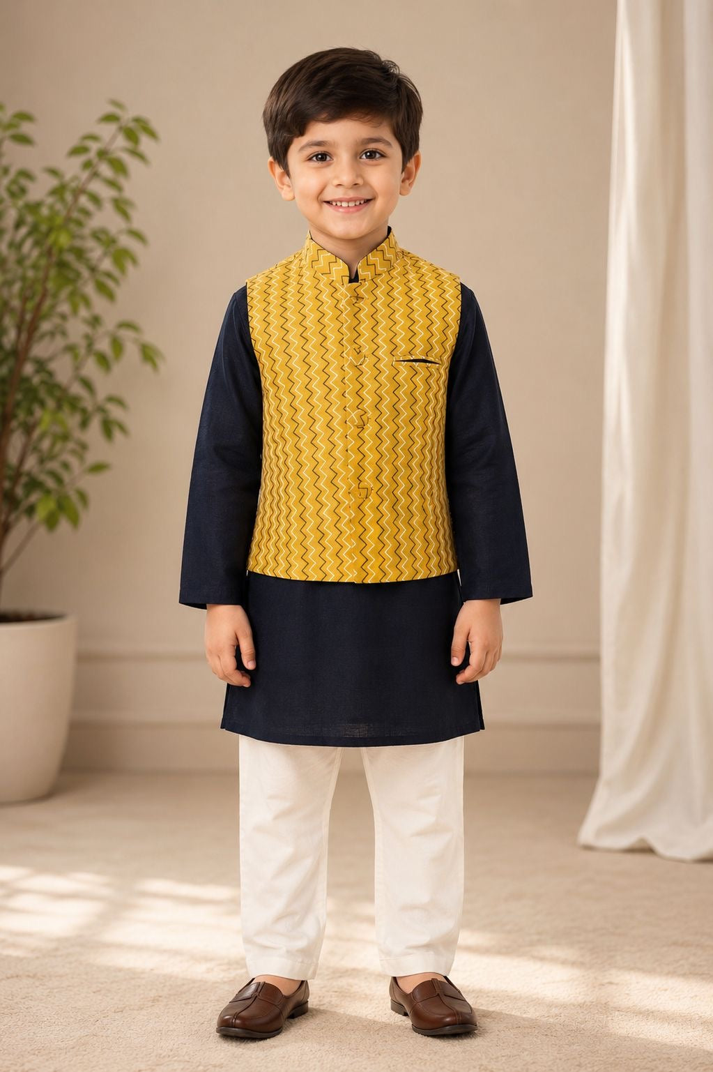 BOYS BLACK KURTA SET