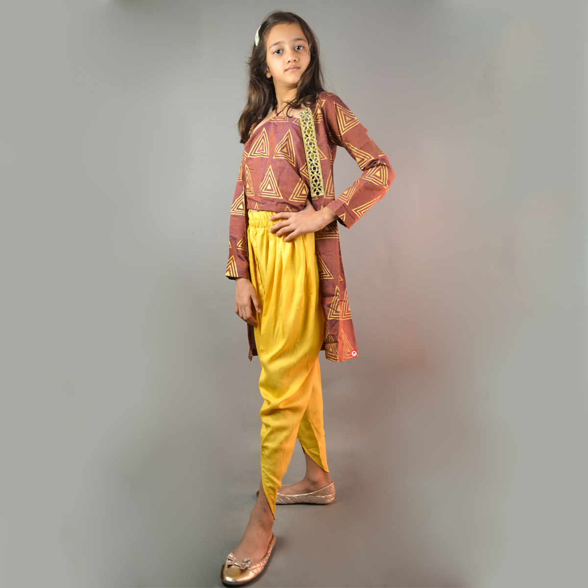 Buy Anouk Women Orange Printed Top With Dhoti Pants & Jacket - Kurta Sets  for Women 7764195 | Myntra