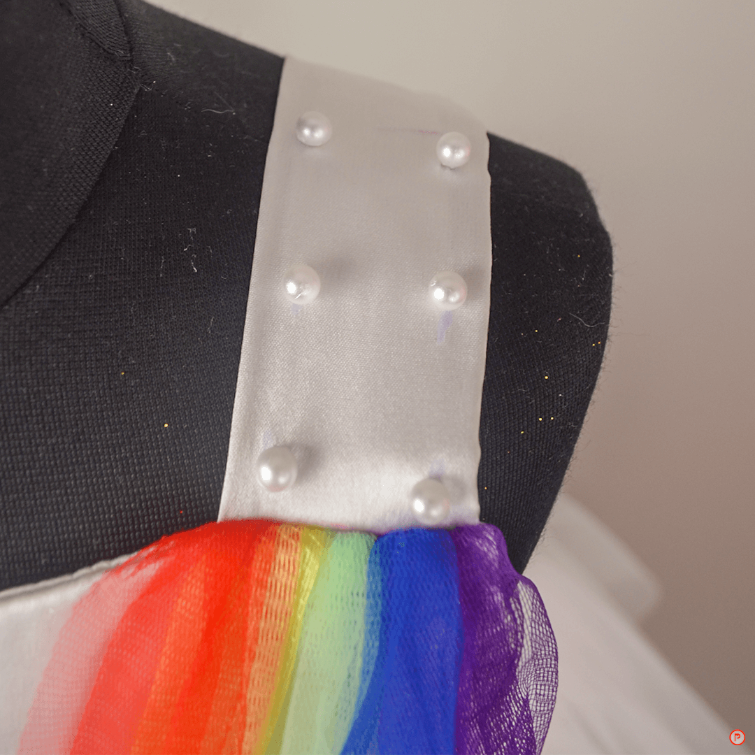 White Ranbow Pearl Frock