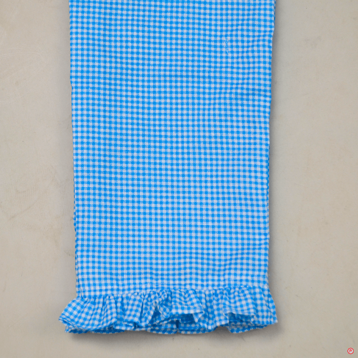 Blue Checkered Crop Top and Pant Set