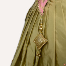 Load image into Gallery viewer, Golden and Pink Silk Lehenga With Stylish Choli - Picco Ricco 

