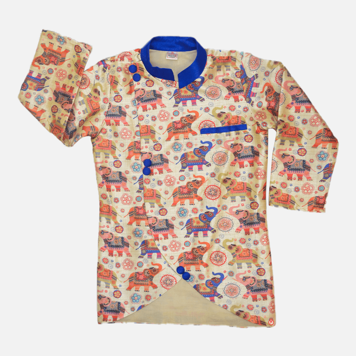 Elephant Printed Ethnic Kurta and Dhoti - Picco Ricco 