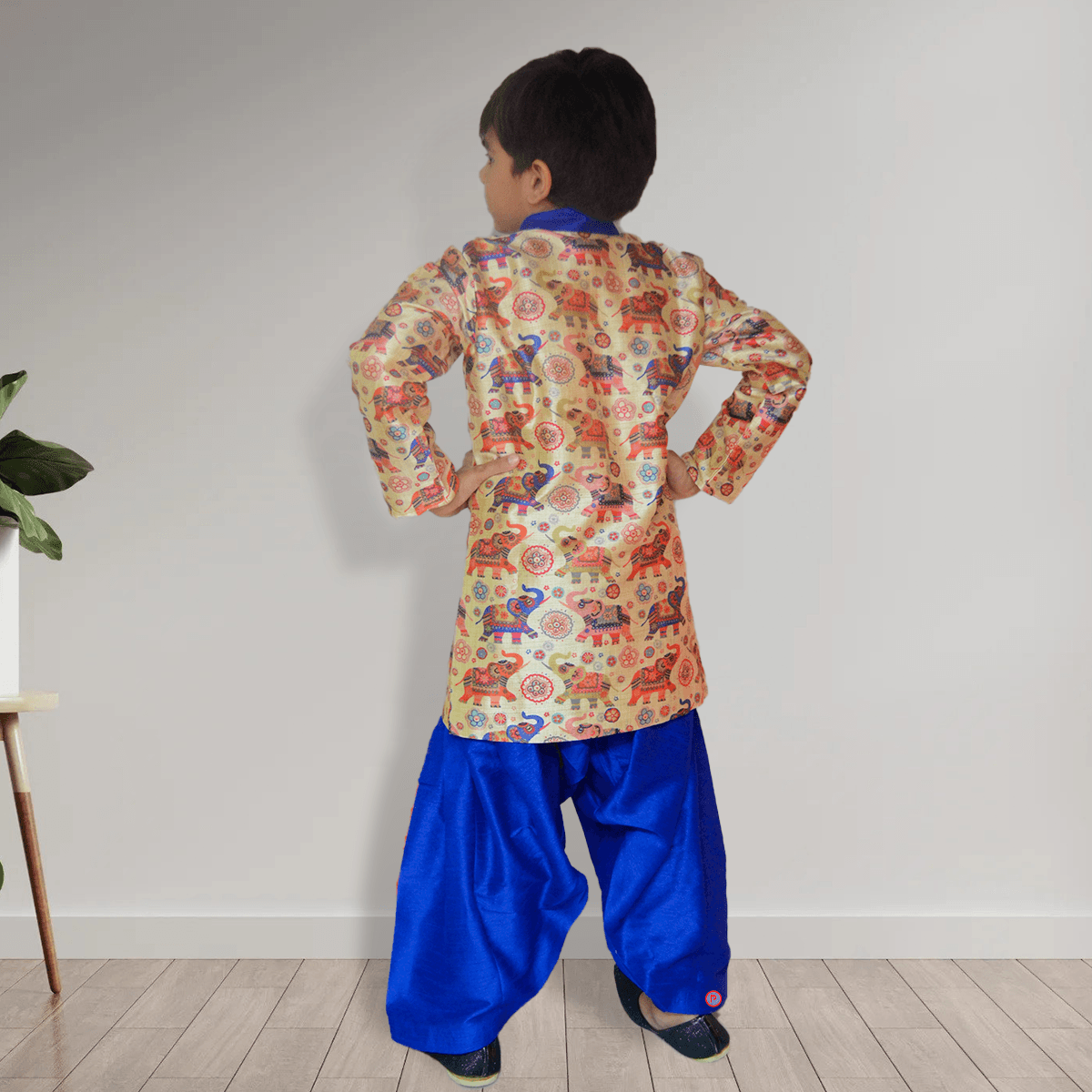 Elephant Printed Ethnic Kurta and Dhoti - Picco Ricco 