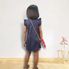 Load image into Gallery viewer, Blue Frock With Red Heart Bag - Picco Ricco 
