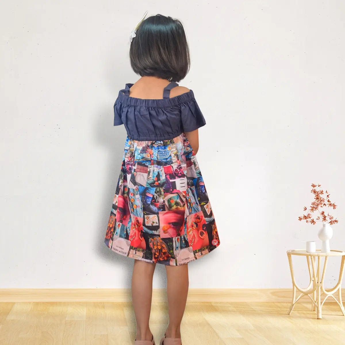 Blue Printed Frock - Picco Ricco 