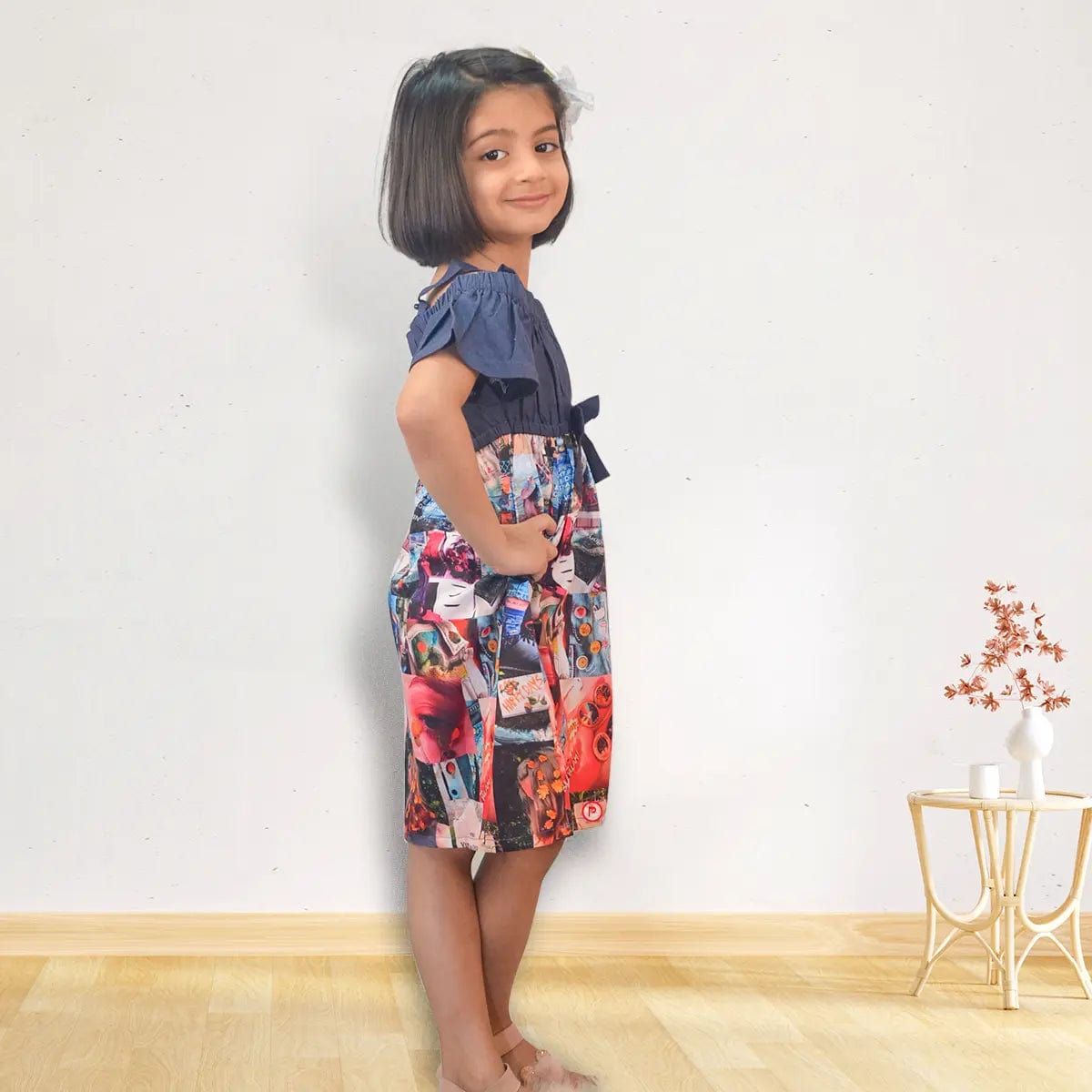 Blue Printed Frock - Picco Ricco 