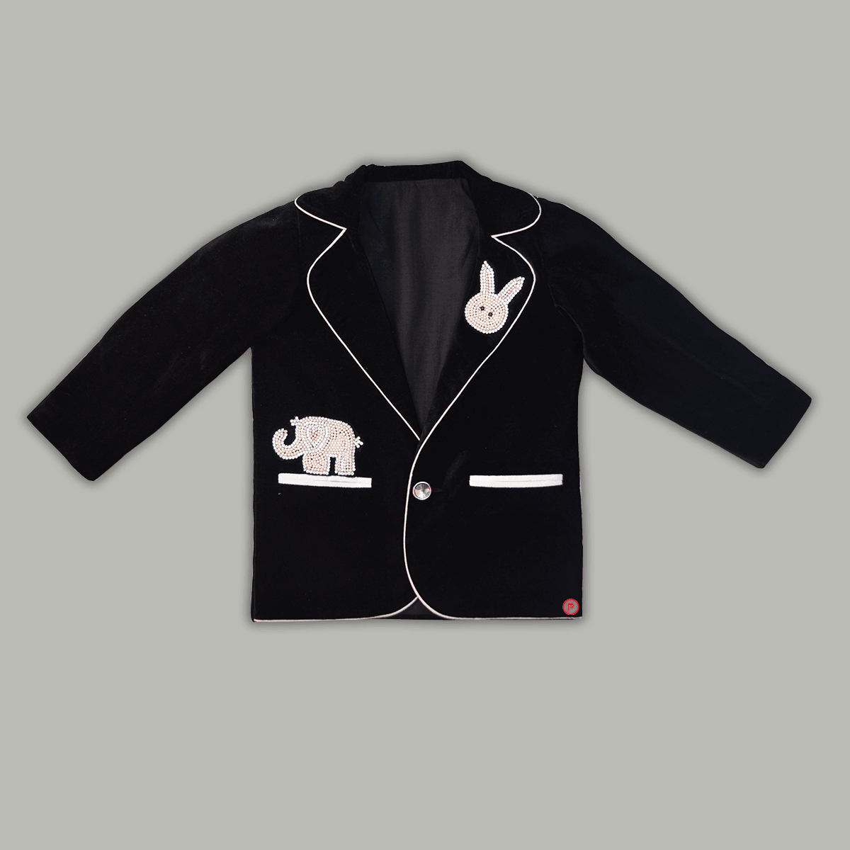 Black Embellished Designer Coat Set