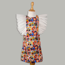 Load image into Gallery viewer, Cartoon print dress with Butterfly Sleeves
