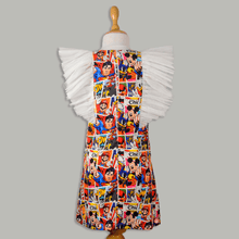 Load image into Gallery viewer, Cartoon print dress with Butterfly Sleeves
