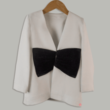 Load image into Gallery viewer, Black Velvet dress With White Designer Coat
